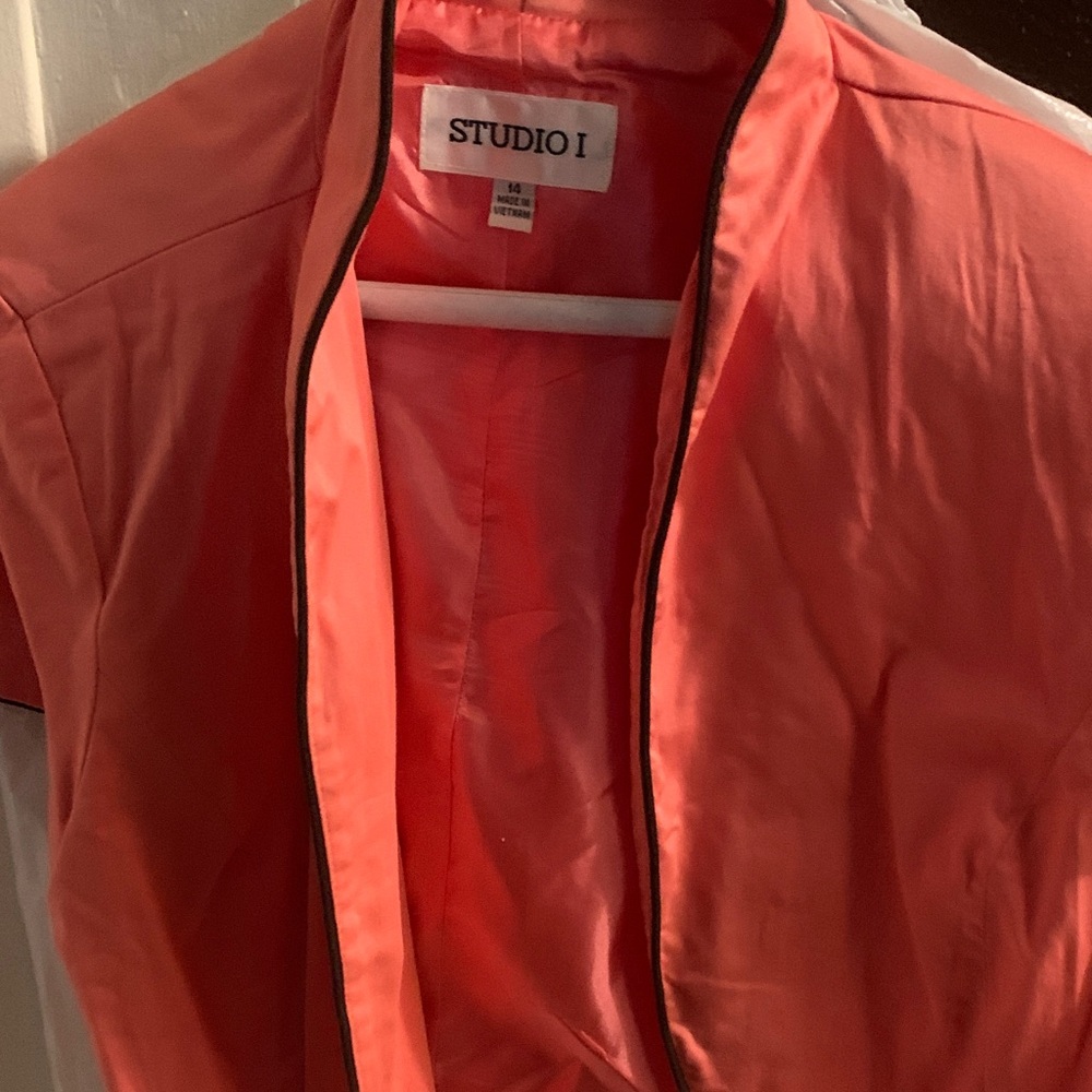 Studio I Women's Vibrant Coral Blazer